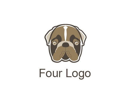 pet shop or veterinary clinic logo with the face of a bulldog