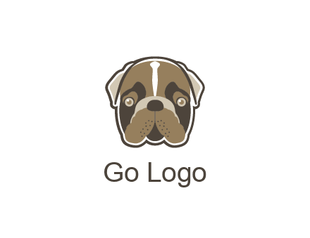 pet shop or veterinary clinic logo with the face of a bulldog