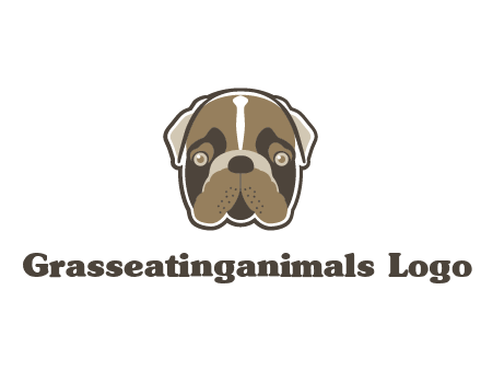 pet shop or veterinary clinic logo with the face of a bulldog