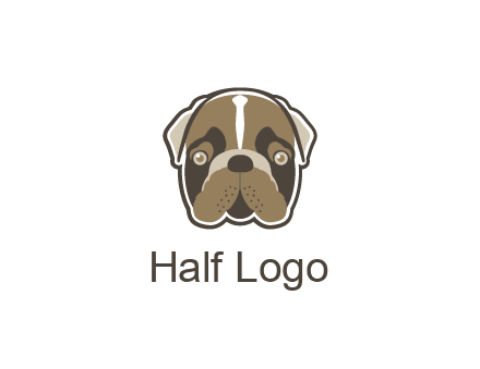 pet shop or veterinary clinic logo with the face of a bulldog