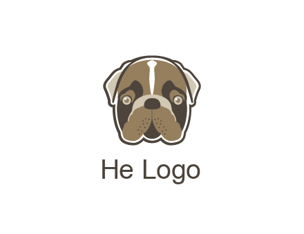 pet shop or veterinary clinic logo with the face of a bulldog