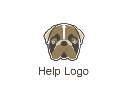 pet shop or veterinary clinic logo with the face of a bulldog