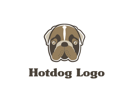 pet shop or veterinary clinic logo with the face of a bulldog