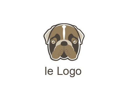 pet shop or veterinary clinic logo with the face of a bulldog