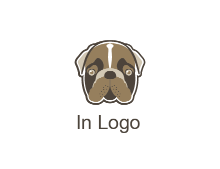 pet shop or veterinary clinic logo with the face of a bulldog