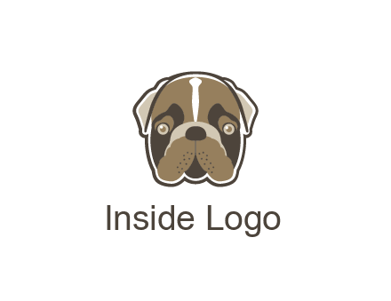 pet shop or veterinary clinic logo with the face of a bulldog