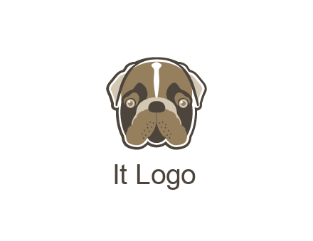 pet shop or veterinary clinic logo with the face of a bulldog