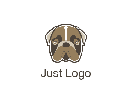 pet shop or veterinary clinic logo with the face of a bulldog