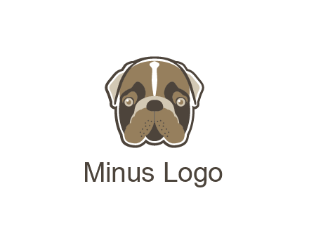 pet shop or veterinary clinic logo with the face of a bulldog