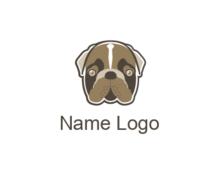 pet shop or veterinary clinic logo with the face of a bulldog