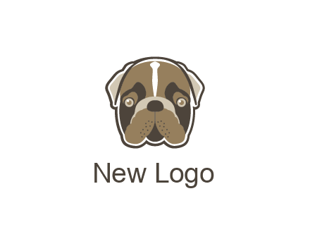 pet shop or veterinary clinic logo with the face of a bulldog