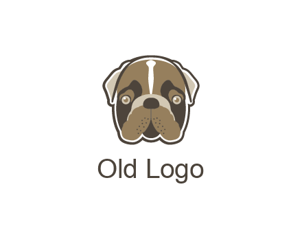 pet shop or veterinary clinic logo with the face of a bulldog