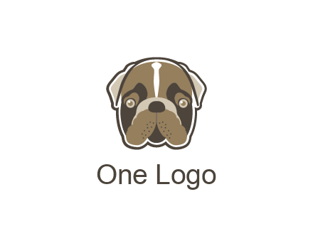 pet shop or veterinary clinic logo with the face of a bulldog