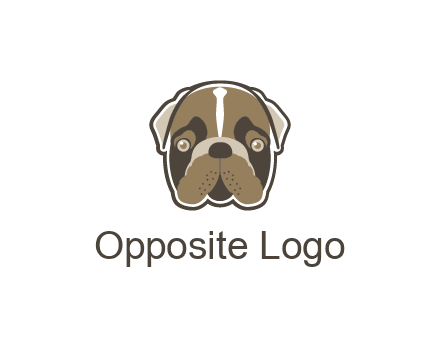 pet shop or veterinary clinic logo with the face of a bulldog