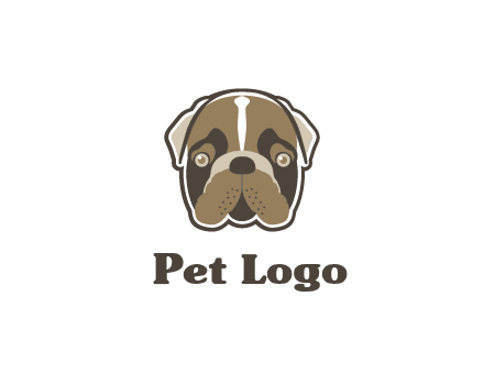 pet shop or veterinary clinic logo with the face of a bulldog