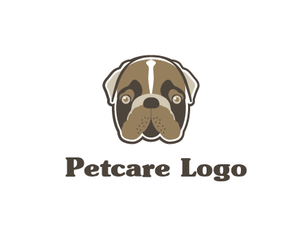 pet shop or veterinary clinic logo with the face of a bulldog