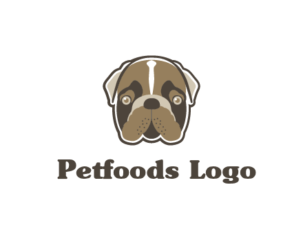 pet shop or veterinary clinic logo with the face of a bulldog