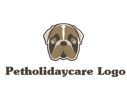 pet shop or veterinary clinic logo with the face of a bulldog