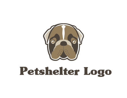 pet shop or veterinary clinic logo with the face of a bulldog