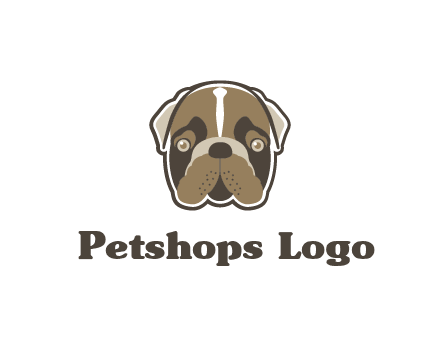 pet shop or veterinary clinic logo with the face of a bulldog