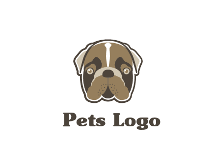 pet shop or veterinary clinic logo with the face of a bulldog