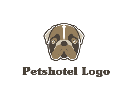 pet shop or veterinary clinic logo with the face of a bulldog