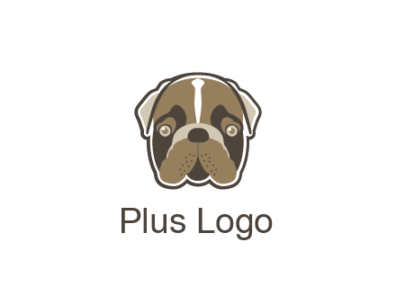pet shop or veterinary clinic logo with the face of a bulldog