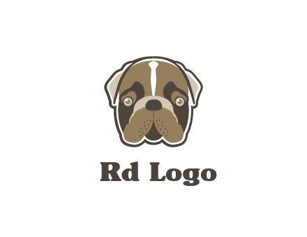 pet shop or veterinary clinic logo with the face of a bulldog