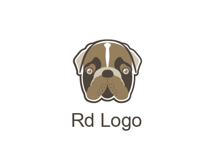 pet shop or veterinary clinic logo with the face of a bulldog