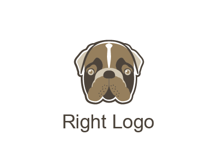 pet shop or veterinary clinic logo with the face of a bulldog