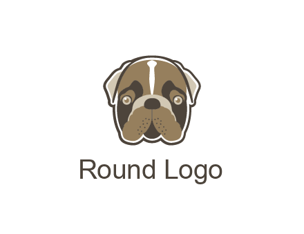 pet shop or veterinary clinic logo with the face of a bulldog