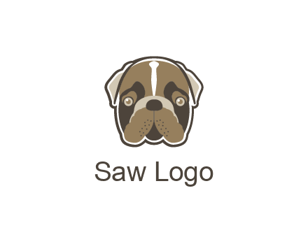 pet shop or veterinary clinic logo with the face of a bulldog