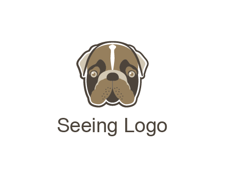 pet shop or veterinary clinic logo with the face of a bulldog