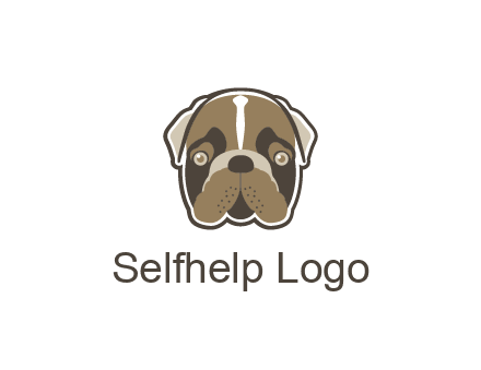 pet shop or veterinary clinic logo with the face of a bulldog