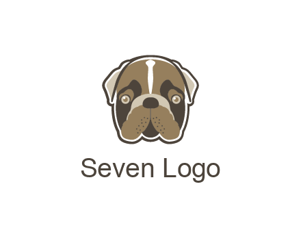 pet shop or veterinary clinic logo with the face of a bulldog
