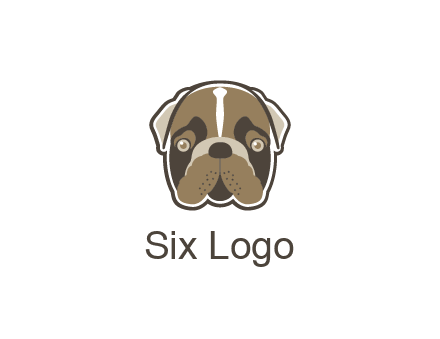 pet shop or veterinary clinic logo with the face of a bulldog