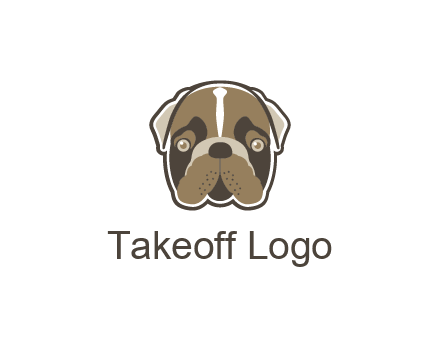 pet shop or veterinary clinic logo with the face of a bulldog