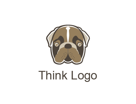pet shop or veterinary clinic logo with the face of a bulldog