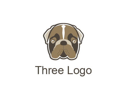 pet shop or veterinary clinic logo with the face of a bulldog