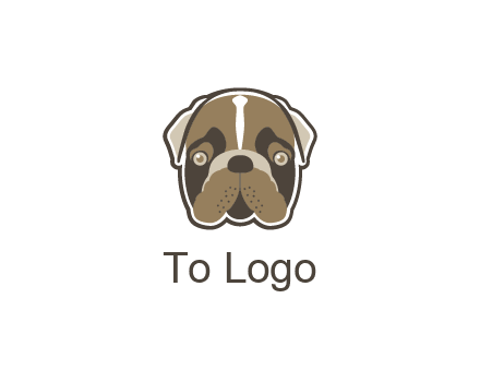 pet shop or veterinary clinic logo with the face of a bulldog