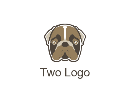 pet shop or veterinary clinic logo with the face of a bulldog