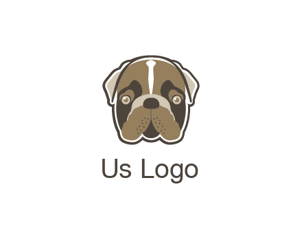 pet shop or veterinary clinic logo with the face of a bulldog