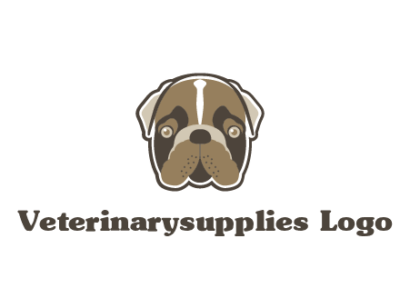 pet shop or veterinary clinic logo with the face of a bulldog