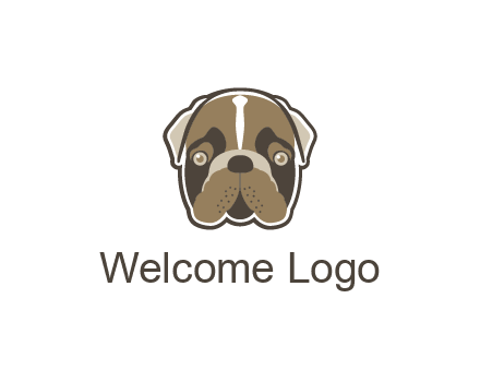 pet shop or veterinary clinic logo with the face of a bulldog