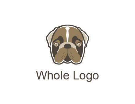 pet shop or veterinary clinic logo with the face of a bulldog