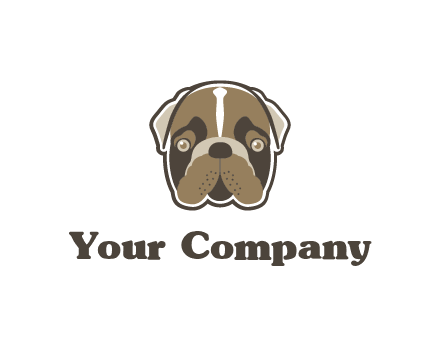 pet shop or veterinary clinic logo with the face of a bulldog