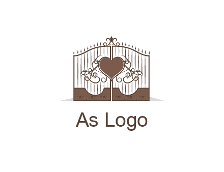 heart on a fence gate illustration