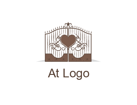 heart on a fence gate illustration