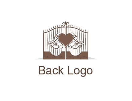 heart on a fence gate illustration