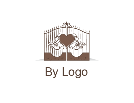 heart on a fence gate illustration